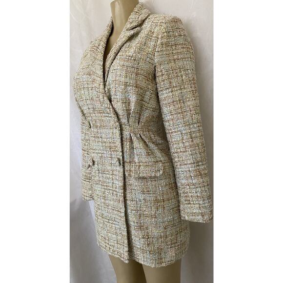 NWOT Jason Wu Jacket Coat Boucle Tweed Cream Double Breast Blazer Sequin… - Picture 3 of 10